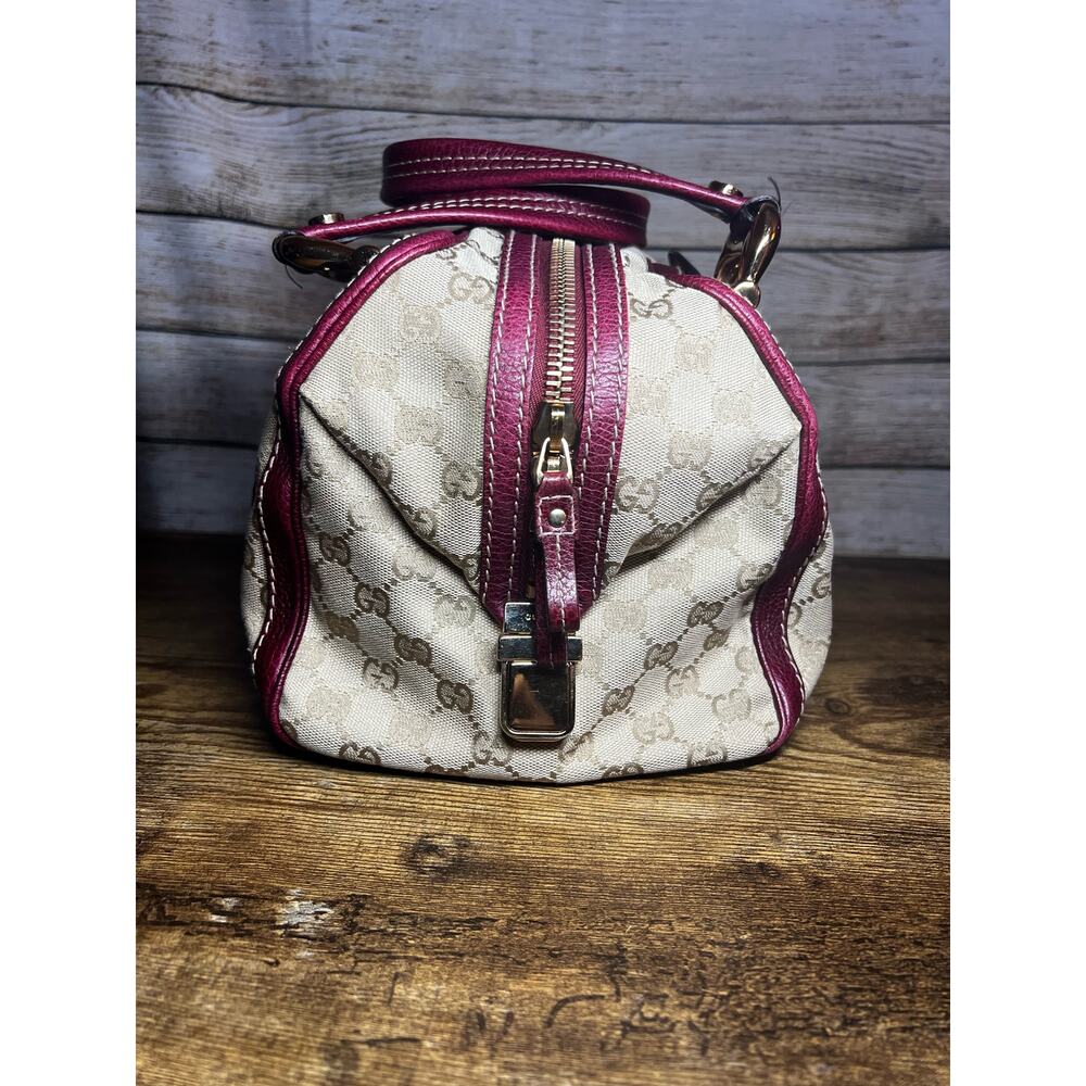 Gucci Aviatrix Monogram Medium Boston Bag - Bordeaux - Picture 6 of 15